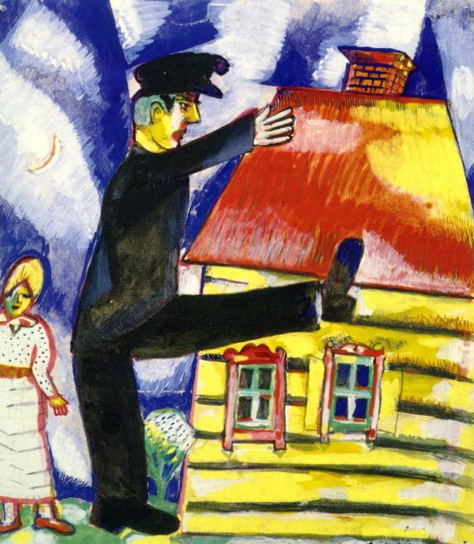 Marschierender Zeitgenosse Marc Chagall Ölgemälde